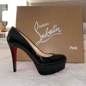 Christian Louboutin Bianca 120 Patent Calf Black Pump Heel